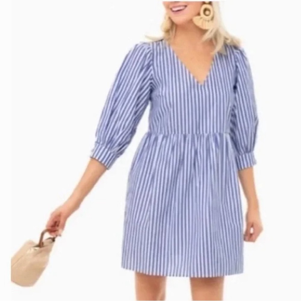 Pomander Place Tuckernuck Lizzie Dress Blue White Stripe Cotton